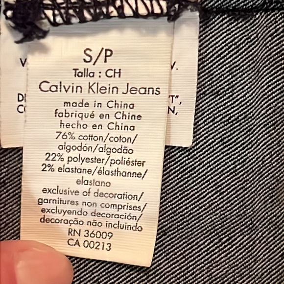 Calvin Klein Stretch denim blazer; dark blue - Picture 7 of 12